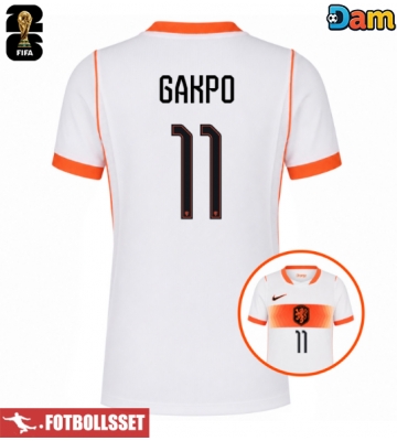 Nederländerna Cody Gakpo #11 Bortatröja Dam VM 2026 Kortärmad
